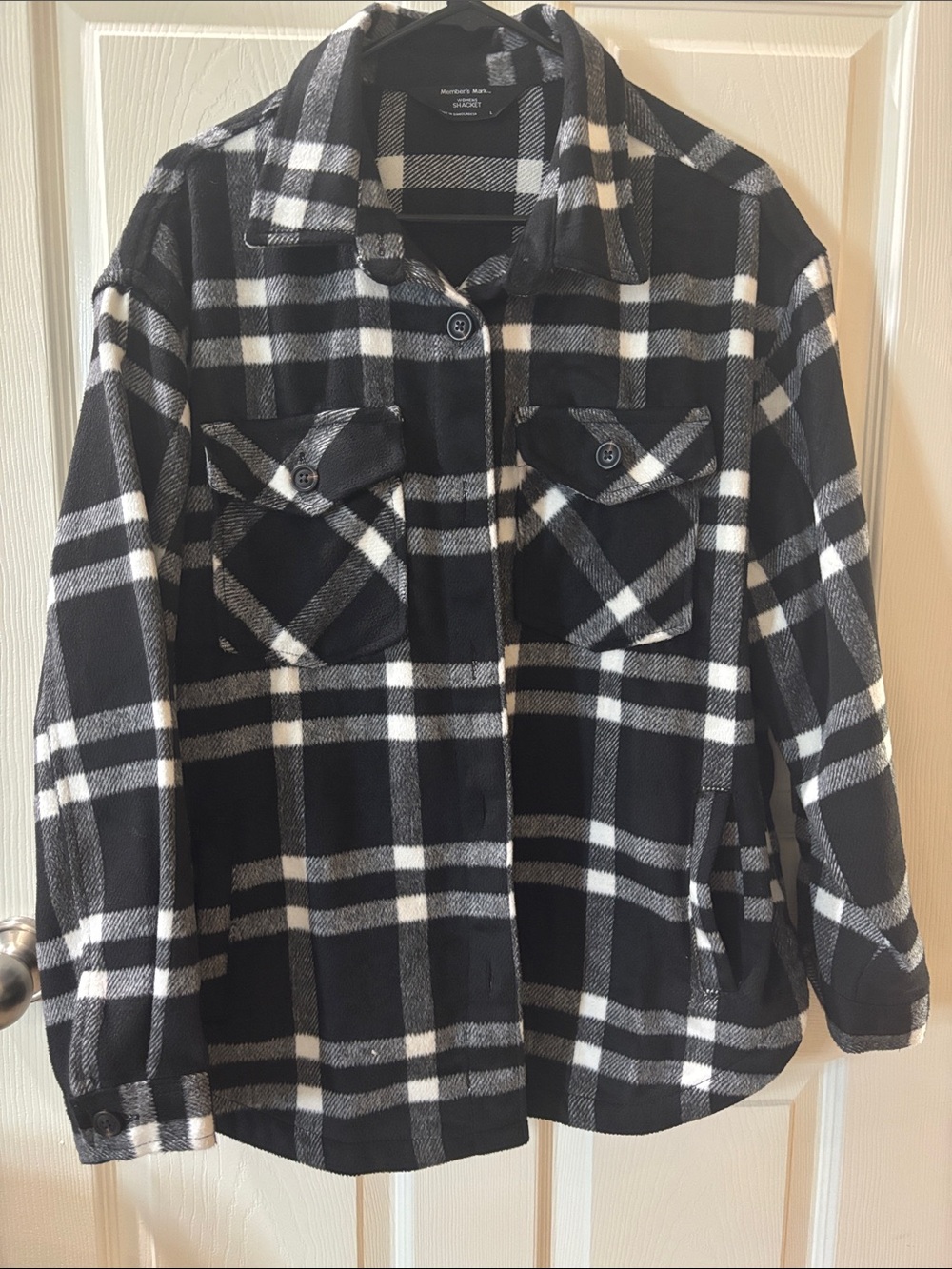 Kirkland Signature Black & White Plaid Shacket